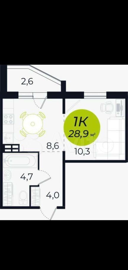 Продам квартиру в строящемся доме.  Сдача в сентябре - октябре 2021 г. Заявленная площадь 27.6. Квартира с чистовой отделкой.